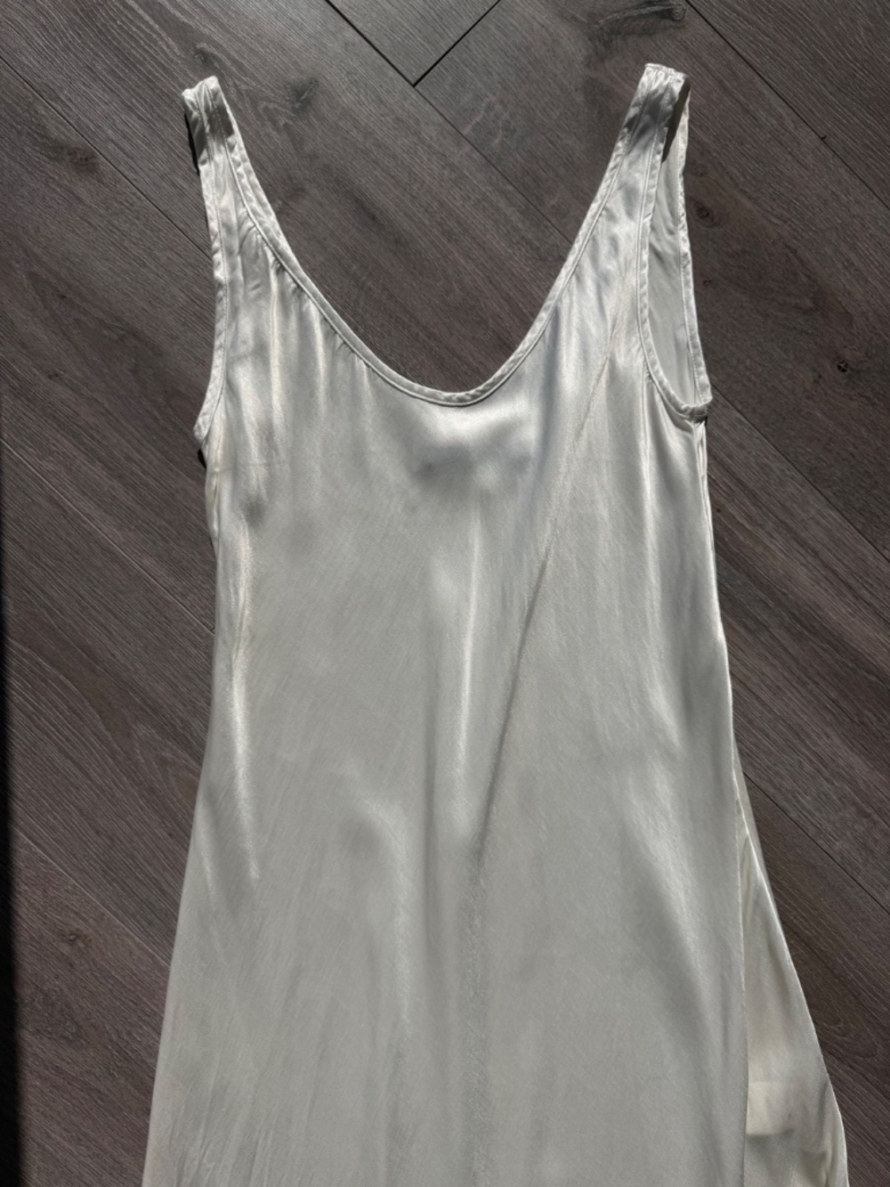 ENZA COSTA Satin Tank Dress in Cloud 1 S - Picture 6 of 15